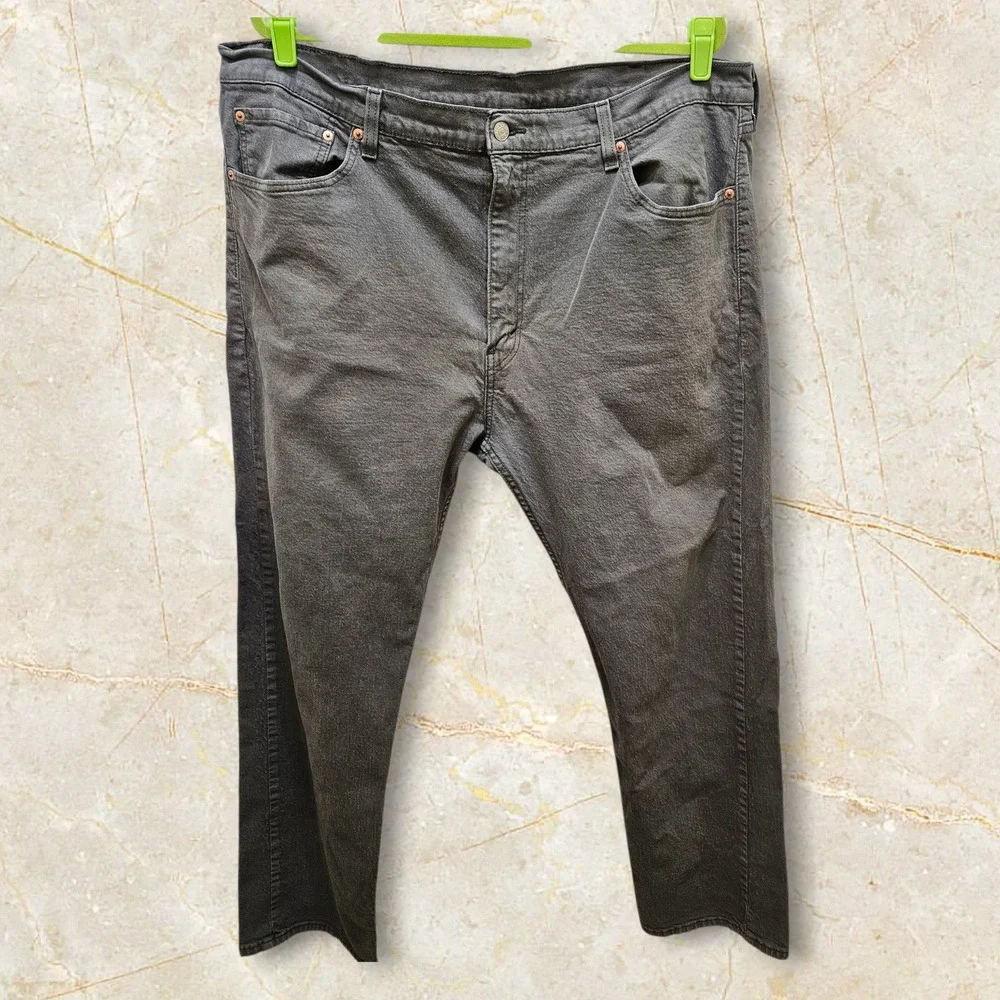 Levi Strauss 505 Mens Jeans W42 L32 Gray/Green Waterless Straight‎ Fit